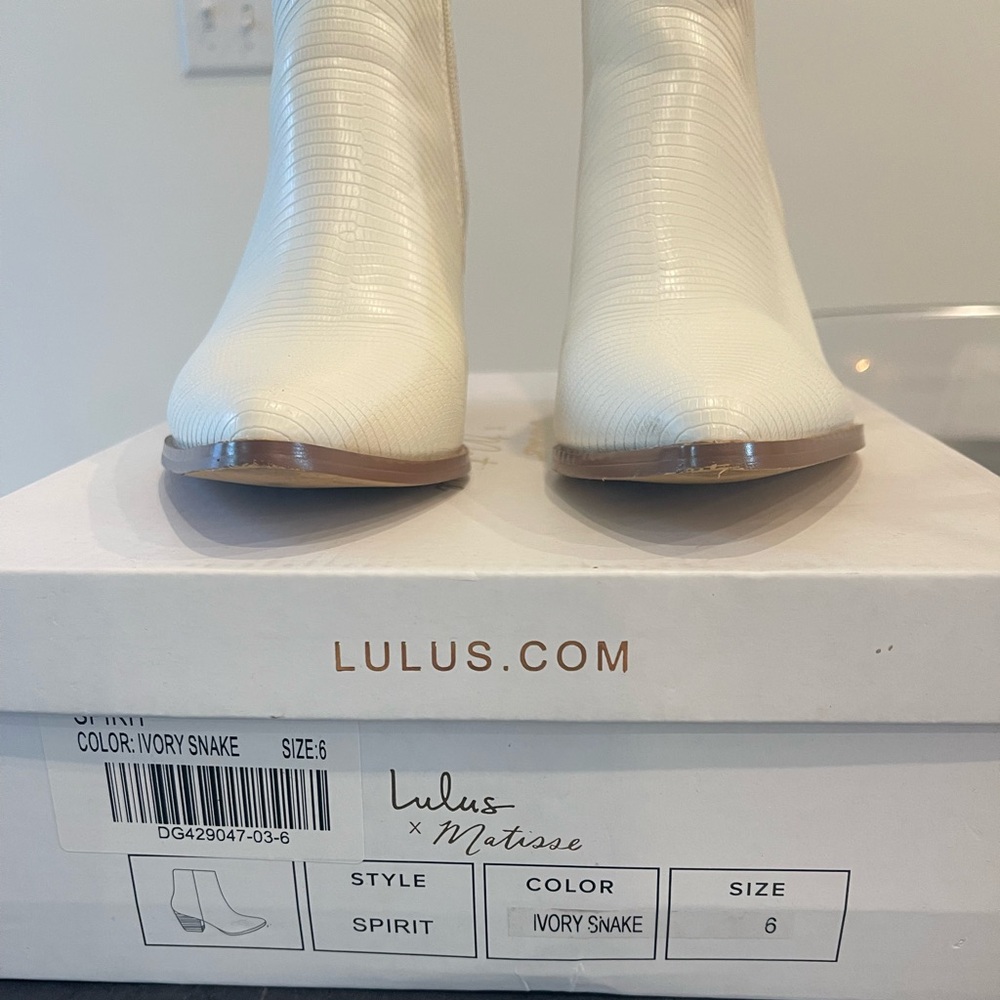 Lulus x Matisse Ivory Snake Booties - Picture 7 of 7